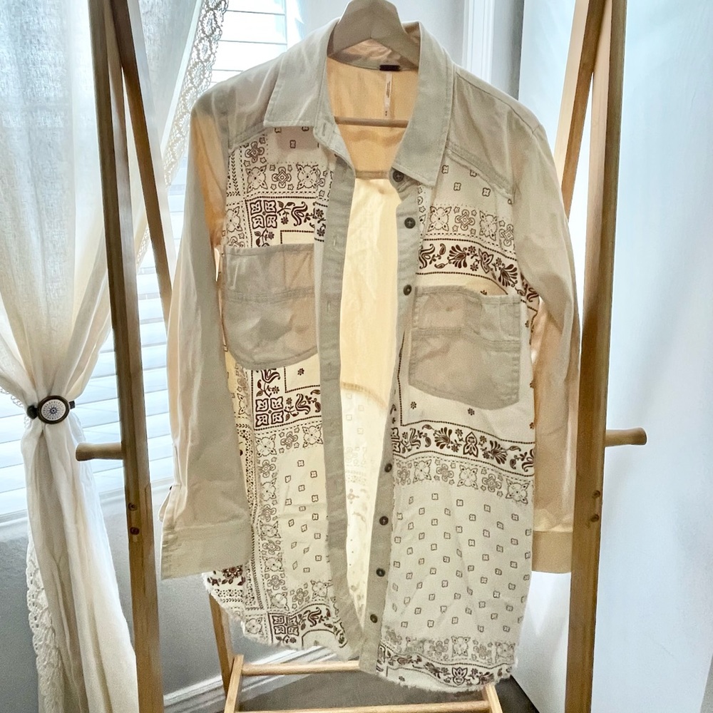 Free People boho oversized shirt